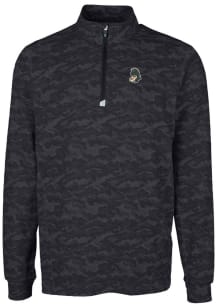 Cutter and Buck Michigan State Spartans Mens Black Traverse Camo Print Stretch Long Sleeve 1/4 Zip P