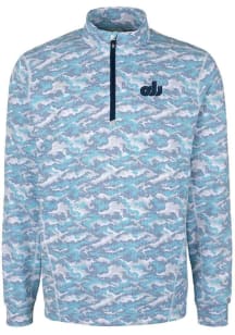 Cutter and Buck Old Dominion Monarchs Mens Blue Traverse Camo Print Stretch Long Sleeve 1/4 Zip ..