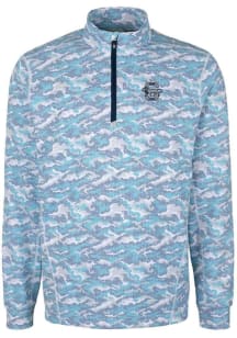 Cutter and Buck Penn State Nittany Lions Mens Blue Traverse Camo Print Stretch Long Sleeve 1/4 Z..