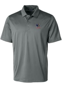 Cutter and Buck Delaware Fightin' Blue Hens Mens Grey Prospect Textured Short Sleeve Polo