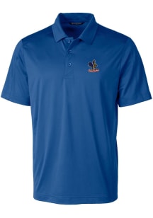 Cutter and Buck Delaware Fightin' Blue Hens Mens Blue Prospect Textured Short Sleeve Polo