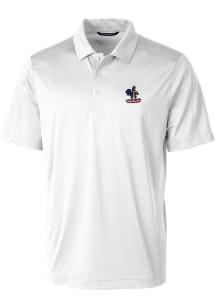 Cutter and Buck Delaware Fightin' Blue Hens Mens White Prospect Textured Short Sleeve Polo