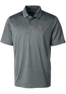 Cutter and Buck LSU Tigers Mens Grey Prospect Textured Short Sleeve Polo