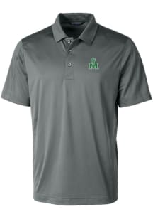 Cutter and Buck Marshall Thundering Herd Mens Grey Prospect Textured Short Sleeve Polo