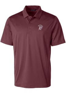 Cutter and Buck Mississippi State Bulldogs Mens Red Prospect Textured Short Sleeve Polo