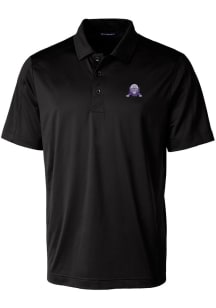 Cutter and Buck Northwestern Wildcats Mens Black Prospect Textured Short Sleeve Polo