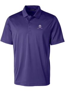 Cutter and Buck Northwestern Wildcats Mens Purple Prospect Textured Short Sleeve Polo