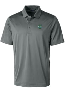 Cutter and Buck Tulane Green Wave Mens Grey Prospect Textured Short Sleeve Polo