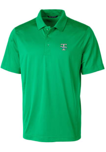Cutter and Buck Tulane Green Wave Mens Green Prospect Textured Short Sleeve Polo