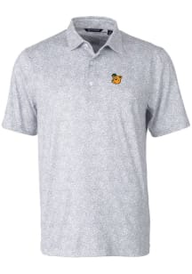 Cutter and Buck Baylor Bears Mens Grey Vault Pike Constellation Short Sleeve Polo