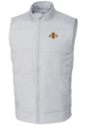 Cutter and Buck Iowa State Cyclones Mens White Stealth Hybrid Quilted Windbreaker Vest Big and Tall Light Weight Jacket
