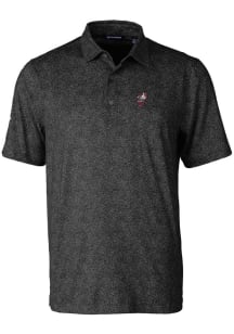 Mens Ohio State Buckeyes Black Cutter and Buck Vault Pike Constellation Short Sleeve Polo Shirt