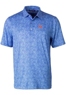 Cutter and Buck Ole Miss Rebels Mens Blue Pike Constellation Short Sleeve Polo