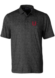 Cutter and Buck Utah Utes Mens Black Vault Pike Constellation Short Sleeve Polo