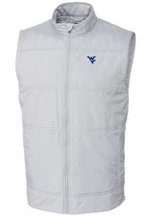 Cutter and Buck West Virginia Mountaineers Big and Tall White Stealth Hybrid Quilted Windbreaker V..