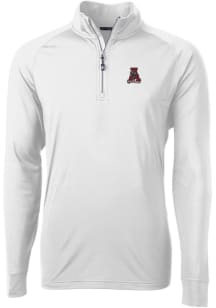Cutter and Buck Alabama Crimson Tide Mens White Vault Adapt Eco Knit Long Sleeve 1/4 Zip Pullove..