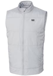 Cutter and Buck Jackson State Tigers Mens White Stealth Hybrid Quilted Windbreaker Vest Big and Tall Light Weight Jacket