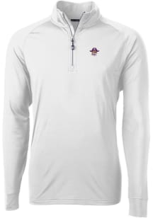 Cutter and Buck East Carolina Pirates Mens White Vault Adapt Eco Knit Long Sleeve 1/4 Zip Pullov..