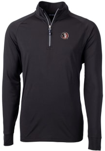 Cutter and Buck Florida State Seminoles Mens Black Adapt Eco Knit Long Sleeve 1/4 Zip Pullover