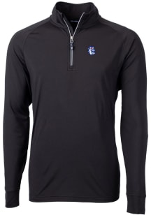 Cutter and Buck Fresno State Bulldogs Mens Black Adapt Eco Knit Long Sleeve 1/4 Zip Pullover
