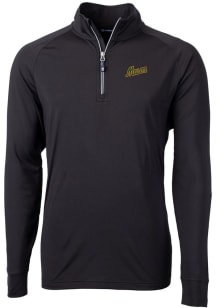 Cutter and Buck George Mason University Mens Black Adapt Eco Knit Long Sleeve 1/4 Zip Pullover
