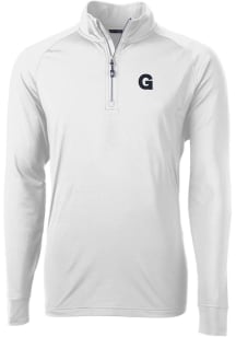 Cutter and Buck Gonzaga Bulldogs Mens White Vault Adapt Eco Knit Long Sleeve 1/4 Zip Pullover