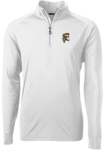 Cutter and Buck Grambling State Tigers Mens White Adapt Eco Knit Long Sleeve 1/4 Zip Pullover