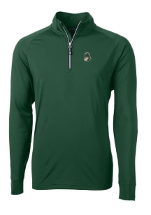 Cutter and Buck Michigan State Spartans Mens Green Adapt Eco Knit Long Sleeve 1/4 Zip Pullover