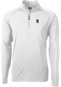 Mens Michigan State Spartans White Cutter and Buck Vault Adapt Eco Knit 1/4 Zip Pullover