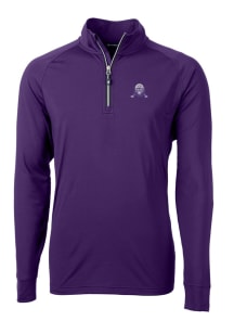 Cutter and Buck Northwestern Wildcats Mens Purple Adapt Eco Knit Long Sleeve 1/4 Zip Pullover