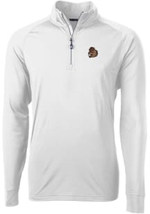 Cutter and Buck Oregon State Beavers Mens White Vault Adapt Eco Knit Long Sleeve 1/4 Zip Pullove..
