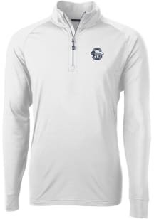 Cutter and Buck Penn State Nittany Lions Mens White Vault Adapt Eco Knit Long Sleeve 1/4 Zip Pul..
