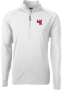 Cutter and Buck Western Kentucky Hilltoppers Mens White Adapt Eco Knit Long Sleeve 1/4 Zip Pullo..