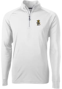 Cutter and Buck Wichita State Shockers Mens White Vault Adapt Eco Knit Long Sleeve 1/4 Zip Pullo..