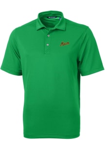 Cutter and Buck George Mason University Mens Green Virtue Eco Pique Short Sleeve Polo