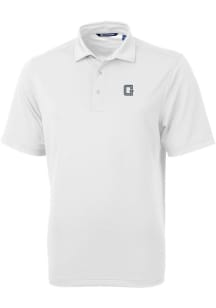 Cutter and Buck Georgetown Hoyas Mens White Vault Virtue Eco Pique Short Sleeve Polo