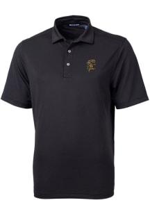 Cutter and Buck Grambling State Tigers Mens Black Virtue Eco Pique Short Sleeve Polo