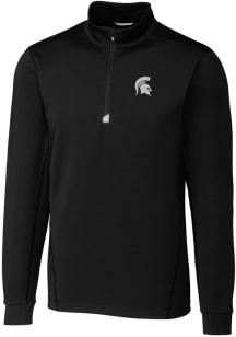 Cutter and Buck Michigan State Spartans Mens Black Traverse Stretch Big and Tall 1/4 Zip Pullover