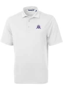 Mens Northwestern Wildcats White Cutter and Buck Vault Virtue Eco Pique Short Sleeve Polo Shirt