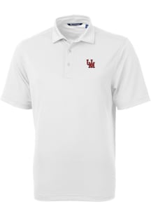 Cutter and Buck Ole Miss Rebels Mens White Virtue Eco Pique Short Sleeve Polo