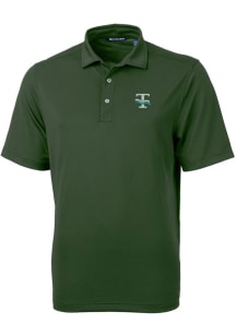 Cutter and Buck Tulane Green Wave Mens Green Virtue Eco Pique Short Sleeve Polo