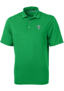 Cutter and Buck Tulane Green Wave Mens Green Virtue Eco Pique Short Sleeve Polo