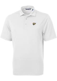 Cutter and Buck West Virginia Mountaineers Mens White Vault Virtue Eco Pique Short Sleeve Polo
