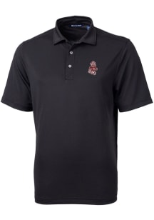 Cutter and Buck Washington State Cougars Mens Black Virtue Eco Pique Short Sleeve Polo