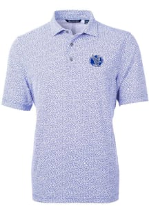 Cutter and Buck Air Force Falcons Mens Blue Virtue Eco Pique Botanical Short Sleeve Polo
