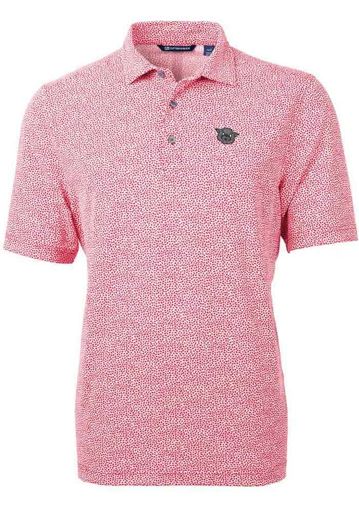 Cutter and Buck Cincinnati Bearcats Mens Vault Virtue Eco Pique Botanical Short Sleeve Polo