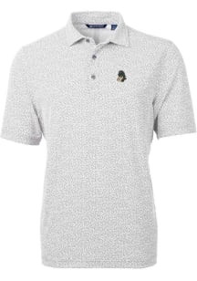 Cutter and Buck Michigan State Spartans Mens Grey Virtue Eco Pique Botanical Short Sleeve Polo