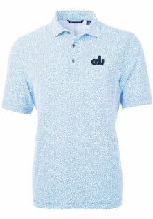 Cutter and Buck Old Dominion Monarchs Mens Blue Virtue Eco Pique Botanical Short Sleeve Polo