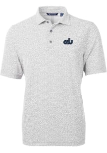 Cutter and Buck Old Dominion Monarchs Mens Grey Virtue Eco Pique Botanical Short Sleeve Polo