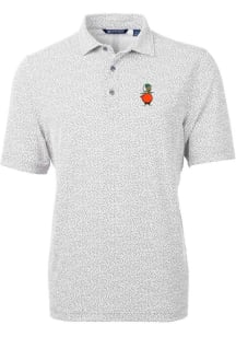 Cutter and Buck UCF Knights Mens Grey Vault Virtue Eco Pique Botanical Short Sleeve Polo